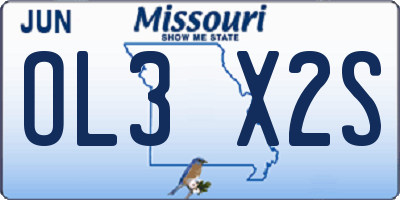 MO license plate OL3X2S