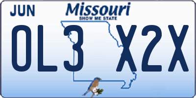MO license plate OL3X2X