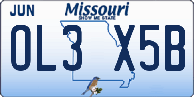 MO license plate OL3X5B