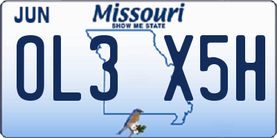 MO license plate OL3X5H