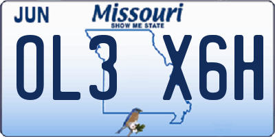 MO license plate OL3X6H