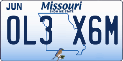MO license plate OL3X6M