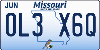 MO license plate OL3X6Q
