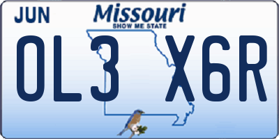 MO license plate OL3X6R