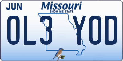 MO license plate OL3Y0D