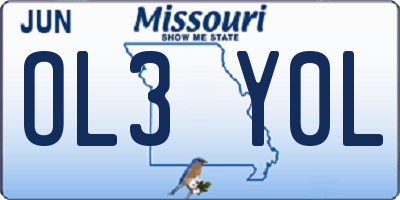 MO license plate OL3Y0L