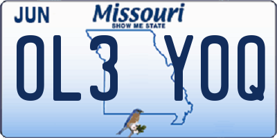 MO license plate OL3Y0Q