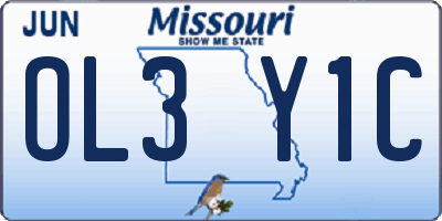 MO license plate OL3Y1C