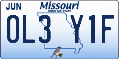 MO license plate OL3Y1F