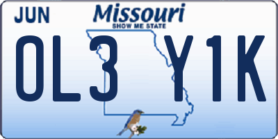 MO license plate OL3Y1K