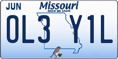 MO license plate OL3Y1L