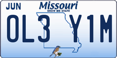 MO license plate OL3Y1M
