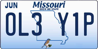 MO license plate OL3Y1P