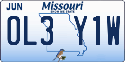 MO license plate OL3Y1W
