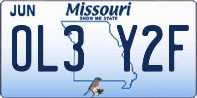 MO license plate OL3Y2F