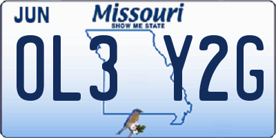 MO license plate OL3Y2G