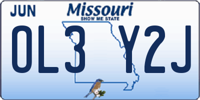 MO license plate OL3Y2J