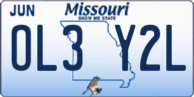MO license plate OL3Y2L