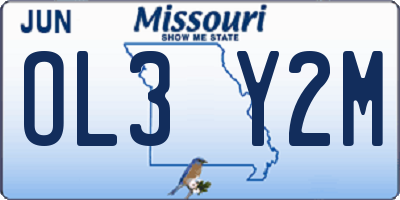 MO license plate OL3Y2M