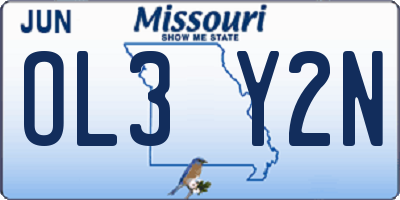 MO license plate OL3Y2N