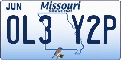 MO license plate OL3Y2P