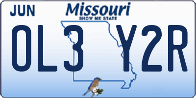 MO license plate OL3Y2R