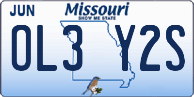 MO license plate OL3Y2S