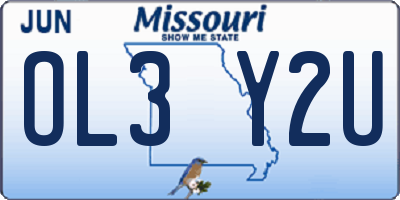 MO license plate OL3Y2U