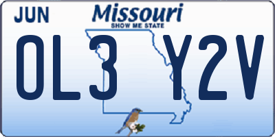 MO license plate OL3Y2V