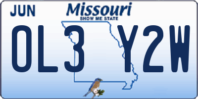 MO license plate OL3Y2W