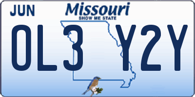 MO license plate OL3Y2Y