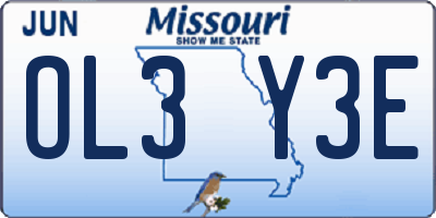 MO license plate OL3Y3E