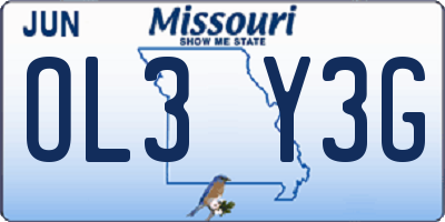 MO license plate OL3Y3G