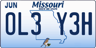 MO license plate OL3Y3H
