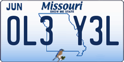MO license plate OL3Y3L