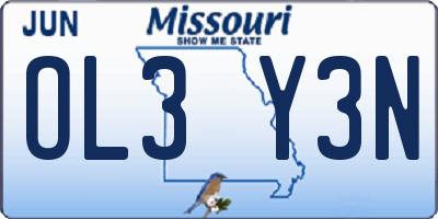 MO license plate OL3Y3N