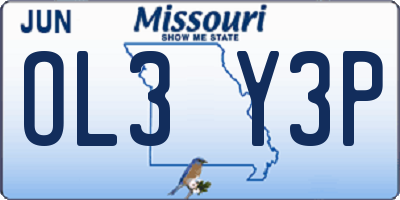MO license plate OL3Y3P