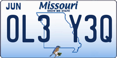 MO license plate OL3Y3Q
