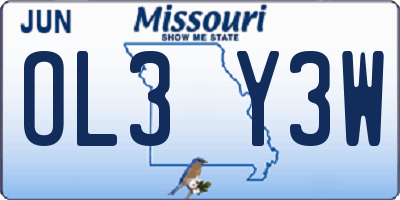 MO license plate OL3Y3W
