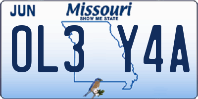 MO license plate OL3Y4A