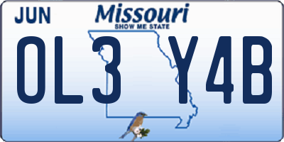 MO license plate OL3Y4B