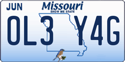 MO license plate OL3Y4G