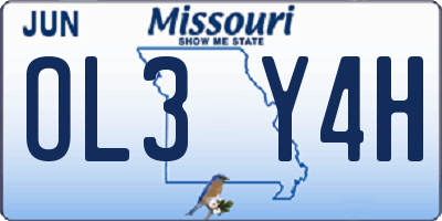 MO license plate OL3Y4H