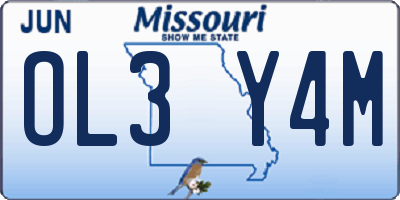 MO license plate OL3Y4M