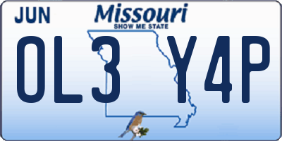 MO license plate OL3Y4P