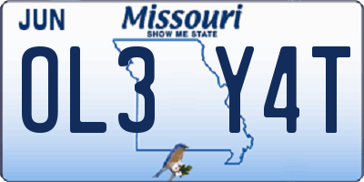 MO license plate OL3Y4T