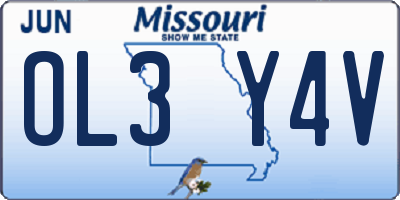 MO license plate OL3Y4V