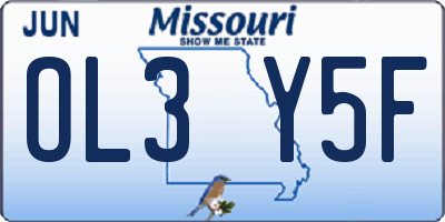 MO license plate OL3Y5F