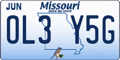 MO license plate OL3Y5G