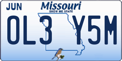 MO license plate OL3Y5M